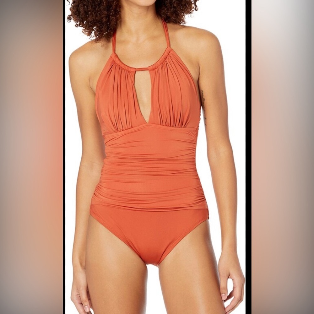 NWOT Ruched Halter One-piece Swimsuit  | Size Small